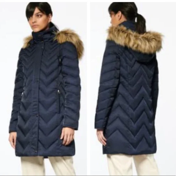 MARC NEW YORK Roxbury Matte Satin Puffer Coat Navy XS NWT - Picture 15 of 15